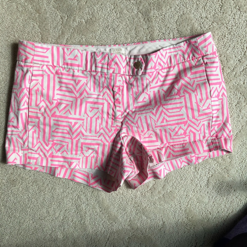 J Crew pink/white shorts size 10 cute!